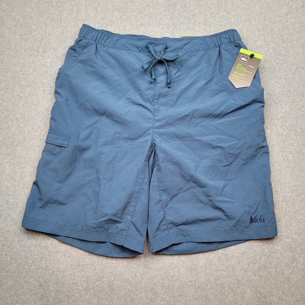 REI Bolongo Watershorts Mens‎ Large Blue Quick Dry UPF 30 Zip Pocket Swim Trunks